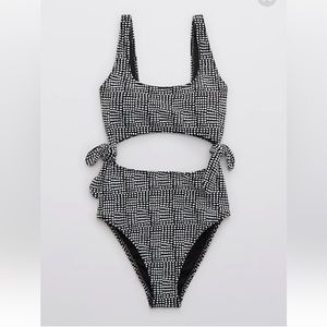 Aerie cheeky cut out one piece in black